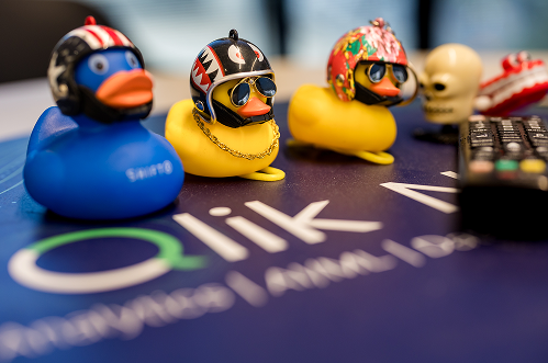 three ducks on table
